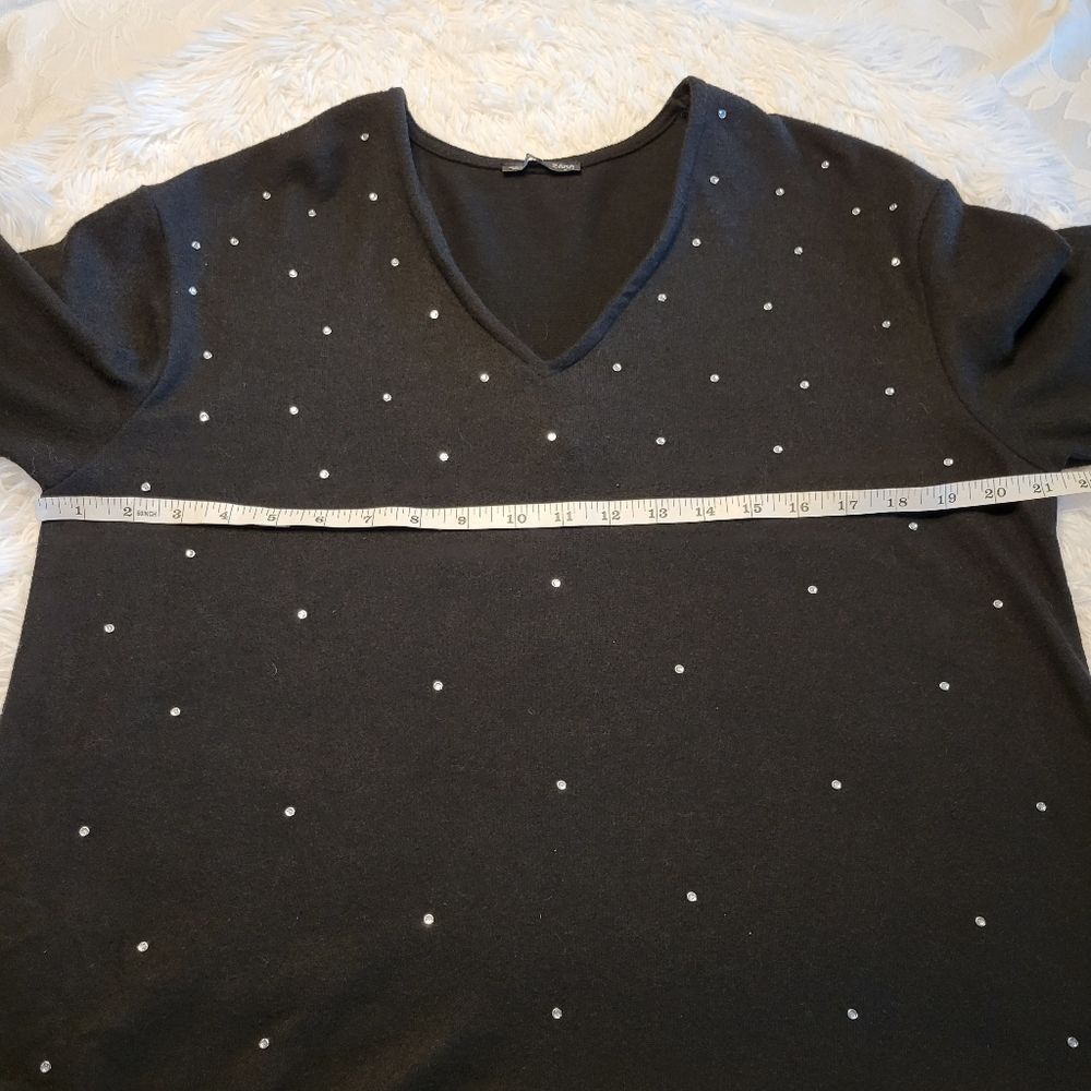 Zara black knit sparkly blouse - Picture 4 of 6